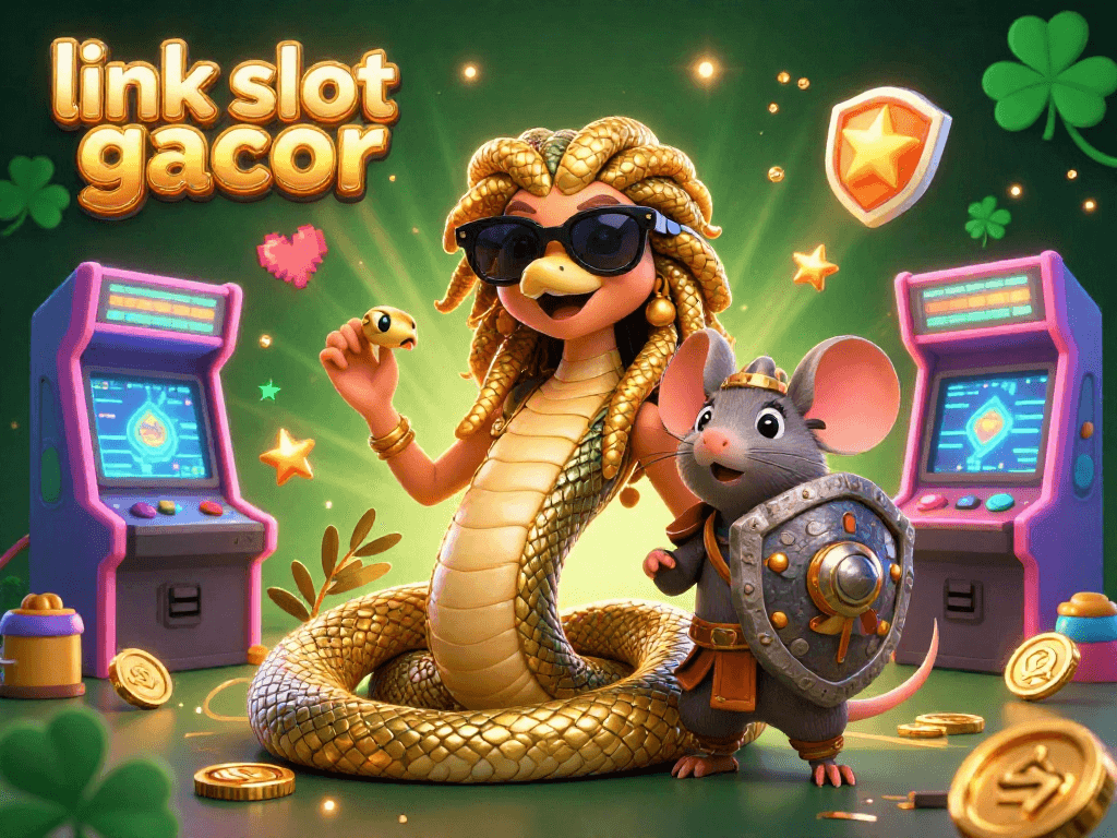 Experience the excitement at link slot gacor with a colorful 3D casino scene featuring dynamic gaming elements and a magical atmosphere.