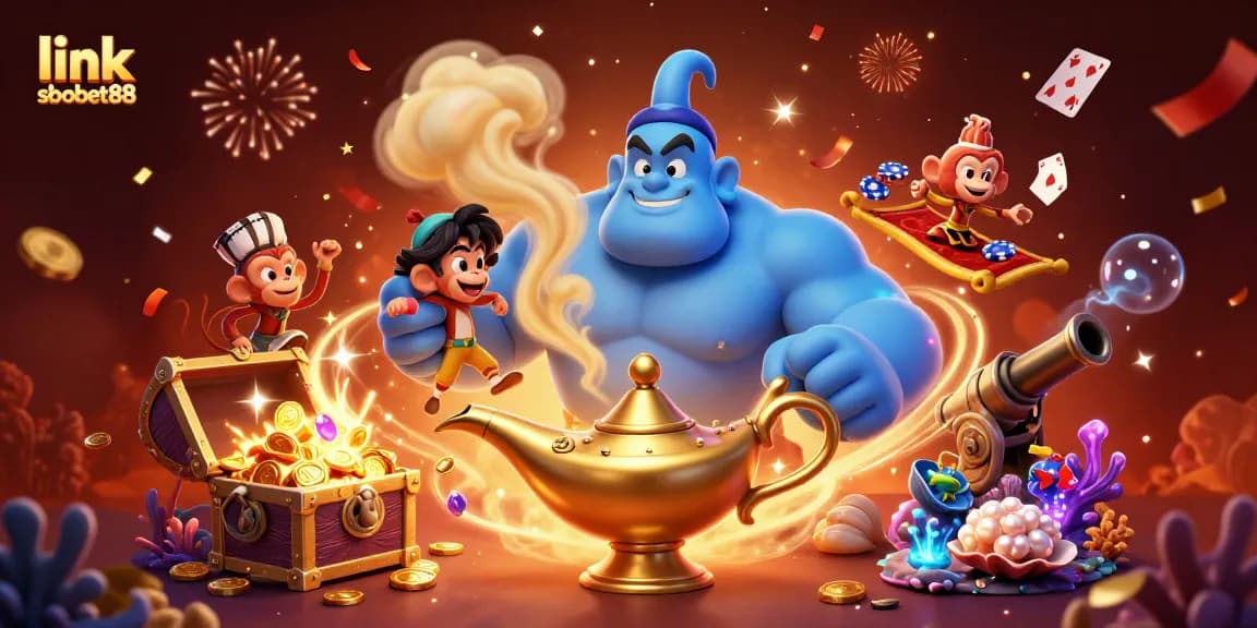 Engage with link sbobet88 for thrilling online betting excitement featuring a vibrant 3D casino scene.
