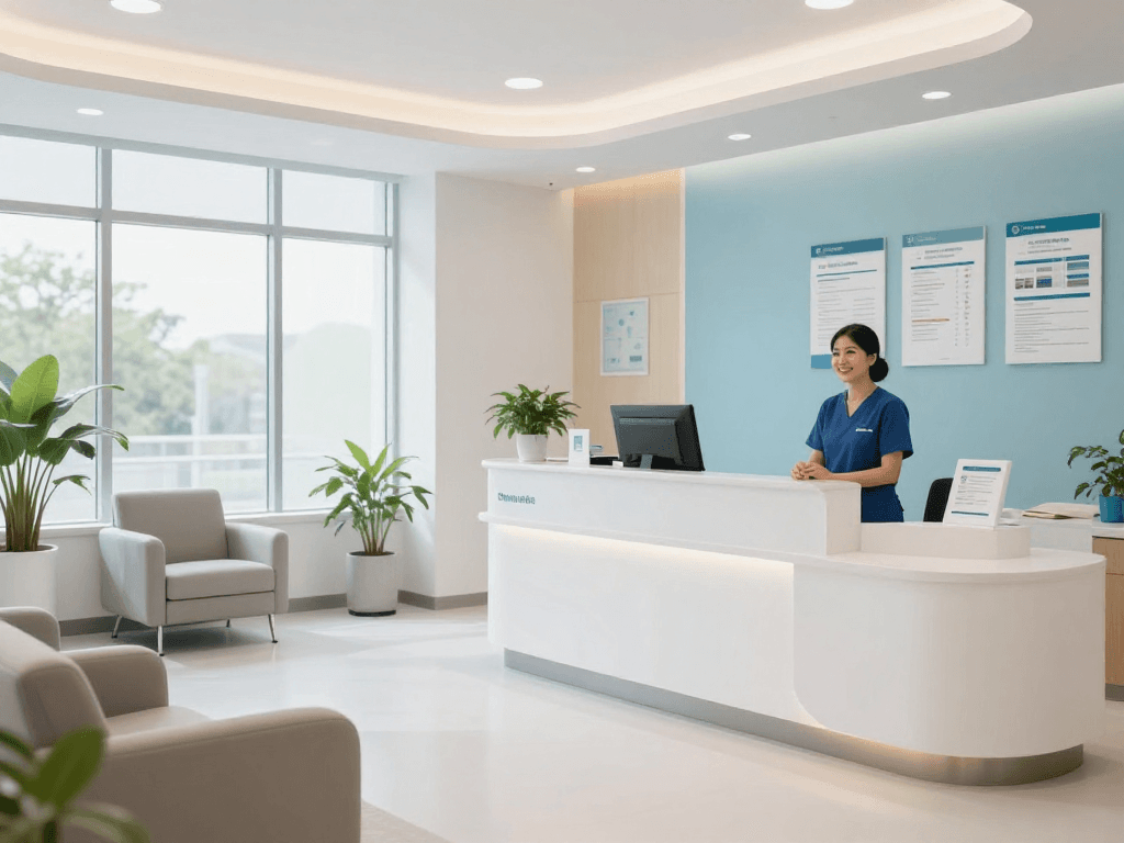 Psychiatric assessment in a modern health clinic, showcasing compassionate patient care in a professional environment.