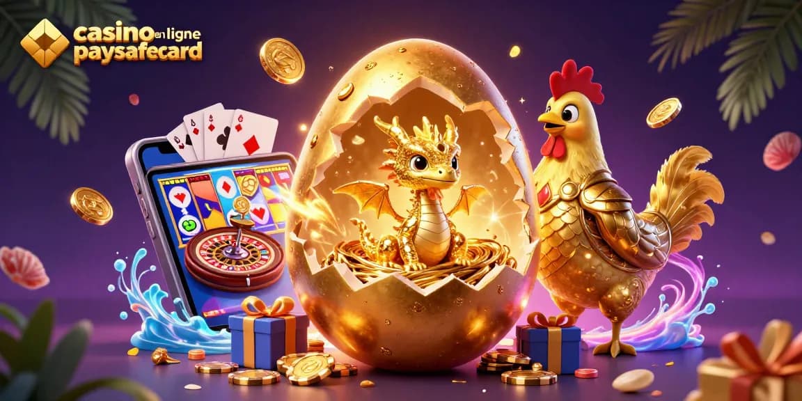 Profitez de l'adrénaline dans un casino en ligne Paysafecard avec un dragon d'or et des jeux palpitants.