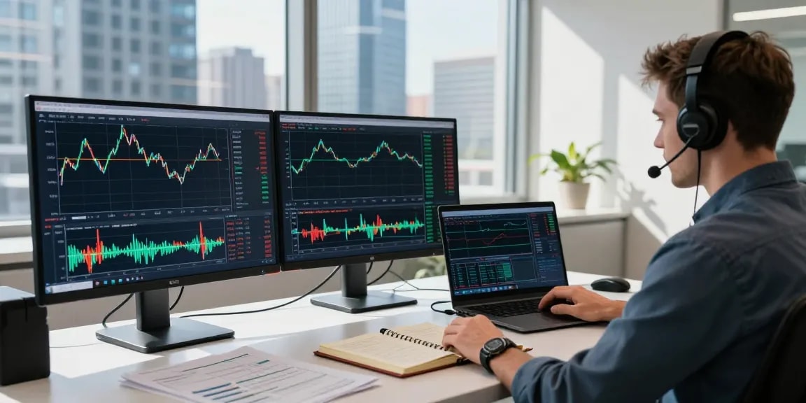 Traders using MT4 platform for forex analysis and trading operations