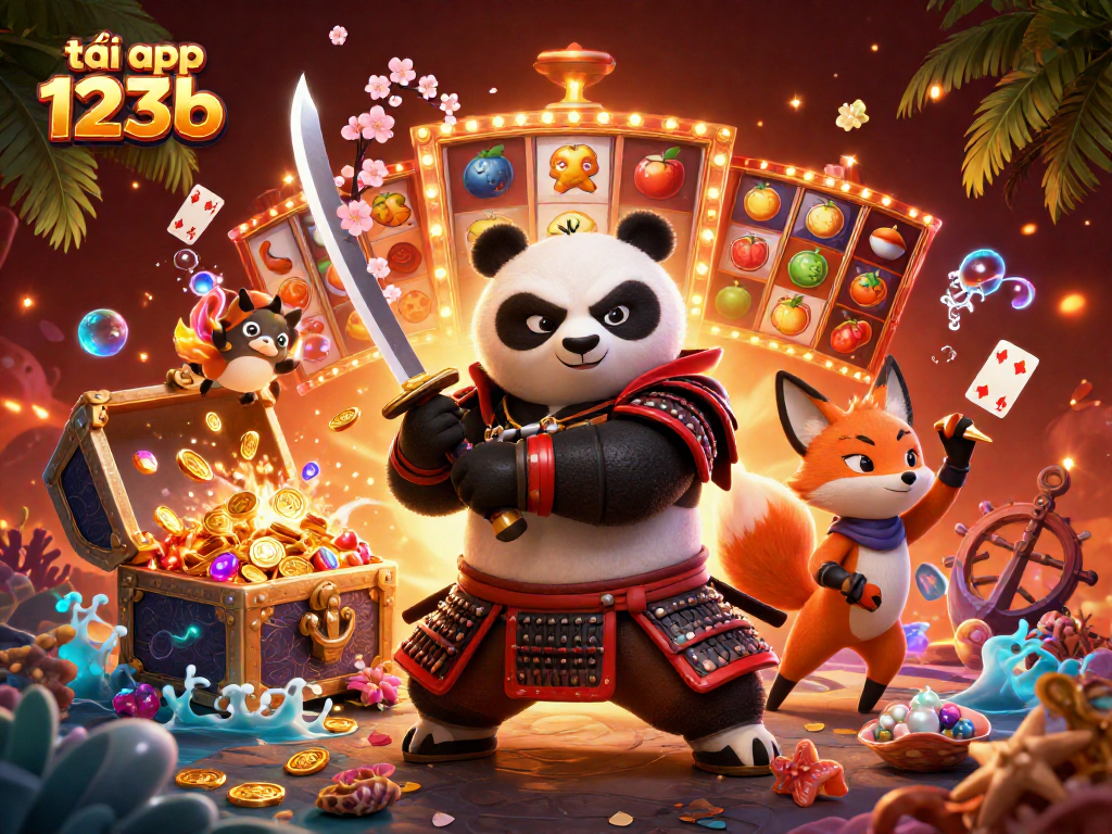 Join the action and tải app 123b for a thrilling gaming experience in this vibrant 3D illustration.