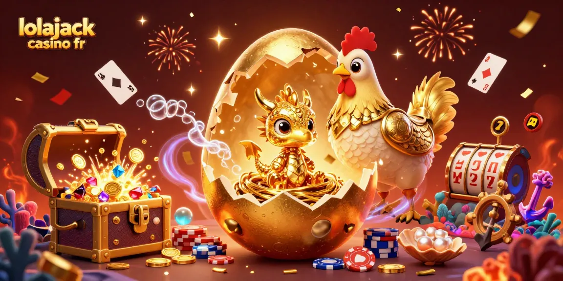 Play thrilling games at lolajack casino fr with a vibrant scene featuring a golden dragon and poker chips.