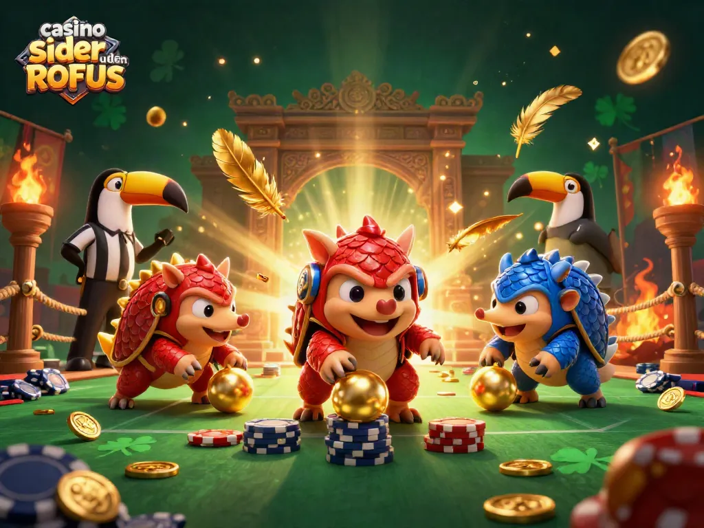 Engage in thrilling gameplay at casino sider uden ROFUS with dynamic pangolin rivalry and vibrant casino elements.