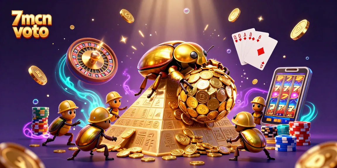 Experience thrilling wins with 7mcn voto as golden coins cascade in an immersive casino scene.