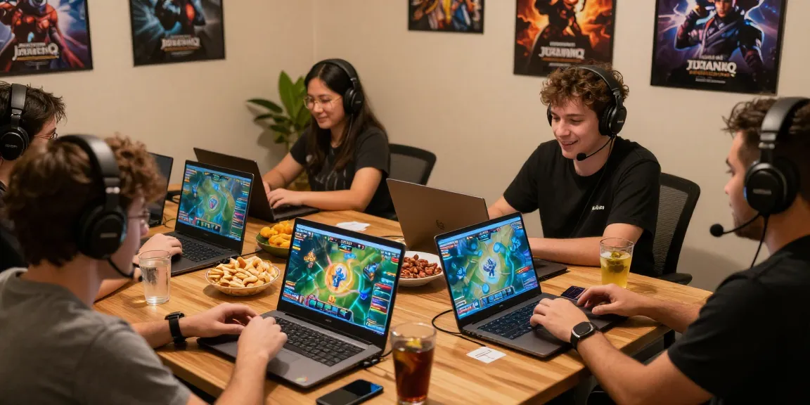 Engaged players enjoying card games on Juragan QQ platform in a vibrant gaming community atmosphere.