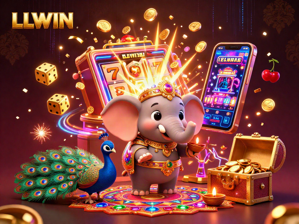 LLWIN showcases thrilling slots action with vibrant characters and jackpot excitement in a dynamic casino setting.