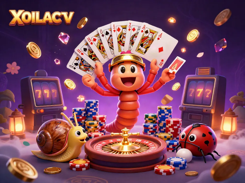 Experience the excitement of XOILACTV with vibrant characters and casino elements in a dynamic 3D scene.