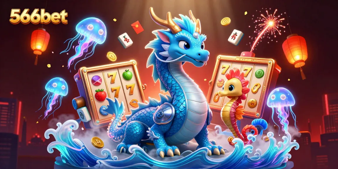 Experience the thrills of gaming at 566bet with dynamic slot reels and enchanting characters.