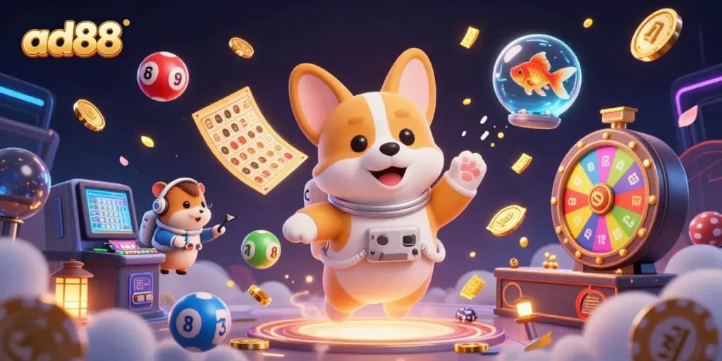 Experience the floating adventure with ad88 in a vibrant casino cosmos filled with exciting elements.