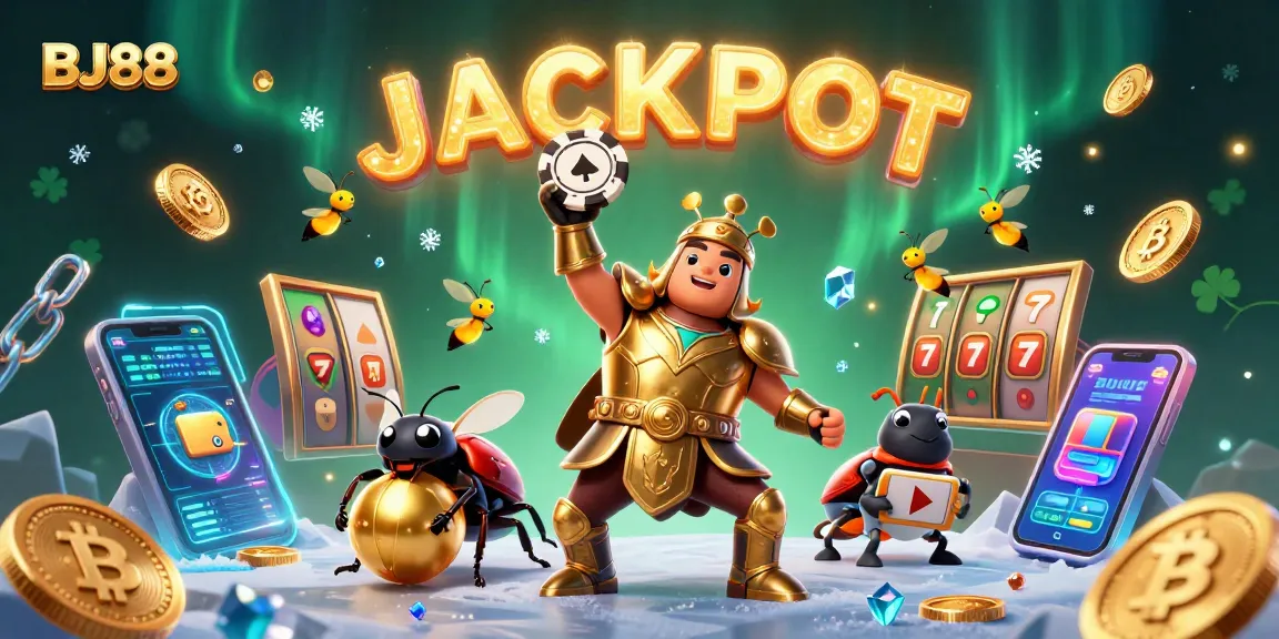 Experience the thrill of BJ88 Casino with victory and excitement illustrated in a vibrant digital scene.