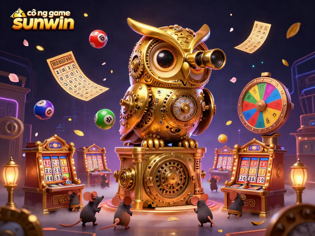 Engage with cổng game sunwin through the vibrant 3D casino illustration filled with action and excitement.