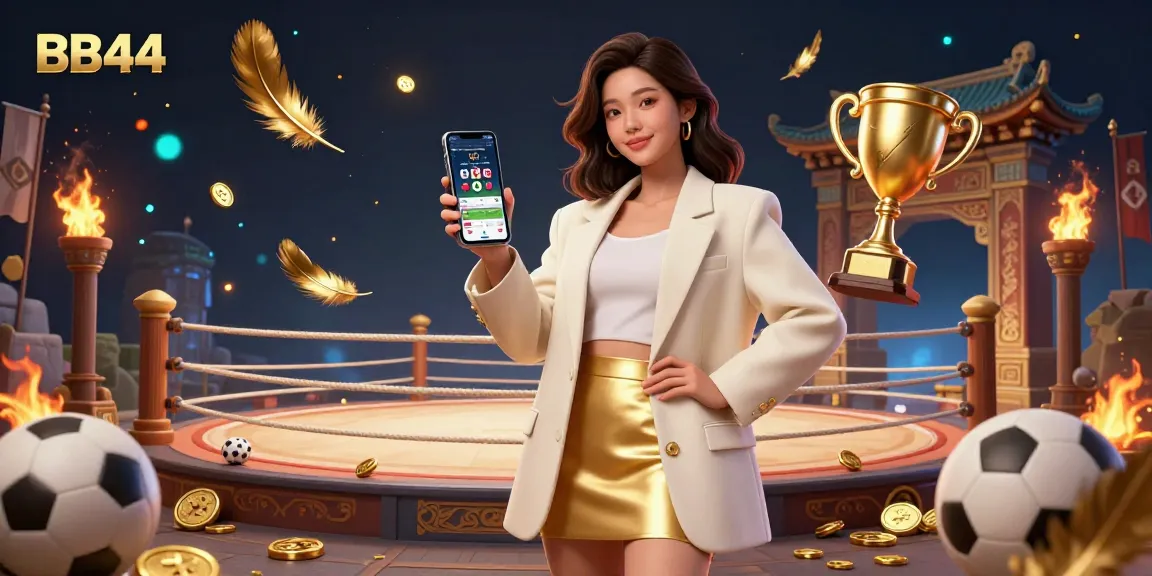 Engage in BB44 online gaming with dynamic visuals of sports betting and vibrant elements.