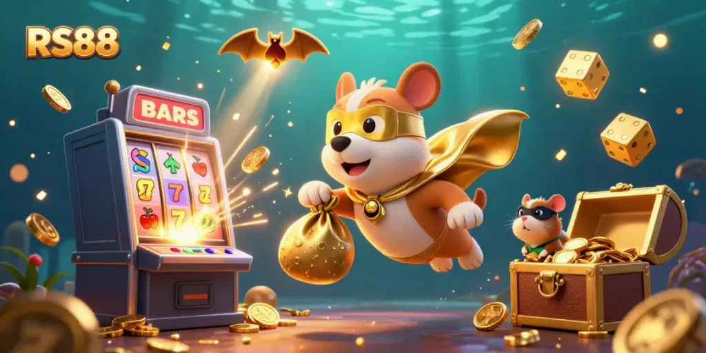 Experience thrilling jackpot excitement at RS88 with a superhero dog and gold coins!