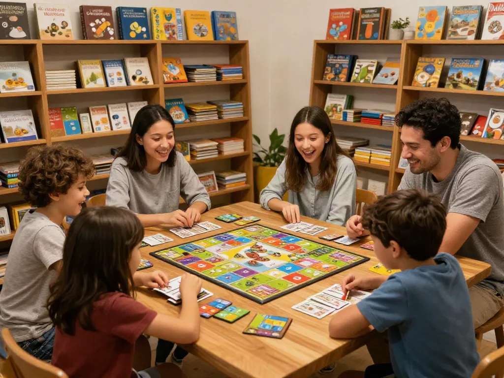 Sildenafil for enhancing social interactions through engaging board games in a vibrant game room setting.