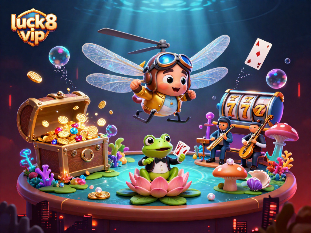 Experience the thrill of luck8 vip slots with vibrant characters and dynamic casino elements.