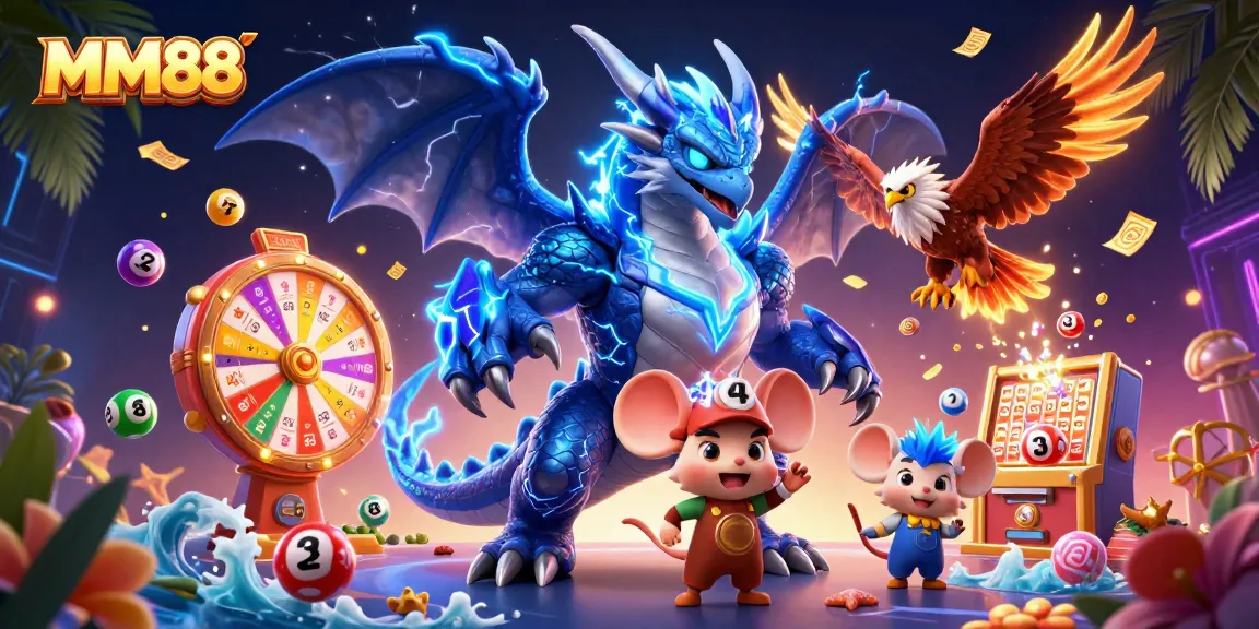 Engage in MM88's exciting lottery with vibrant colored balls and dynamic gameplay elements.