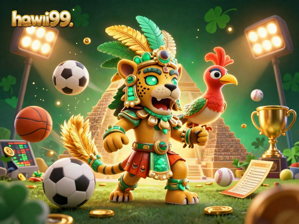 Bet on exciting moments with hawai99 featuring dynamic sports elements and a vibrant Mayan theme.