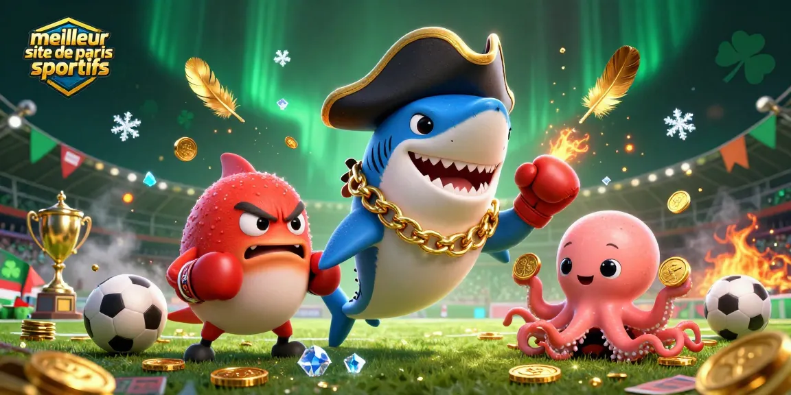 Pariez sur le meilleur site de paris sportifs avec un requin-pirate et ses amis animés, plongés dans l'action.