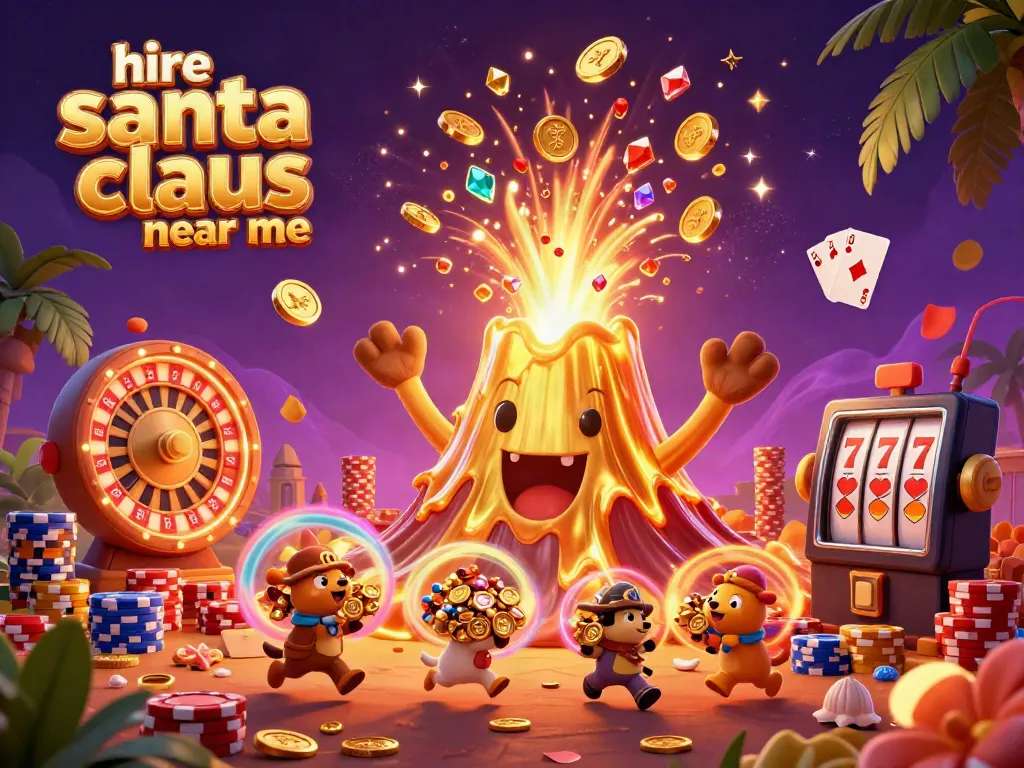 Hire Santa Claus near me and watch the joyful eruption of treasures in this carnival scene.
