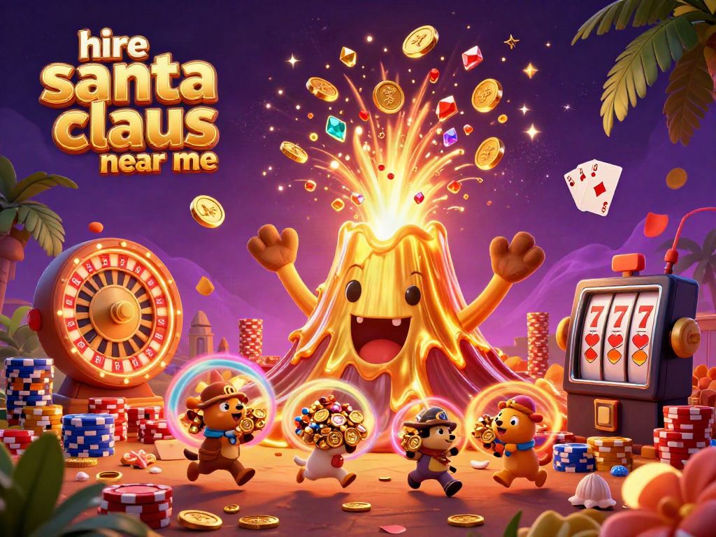 Hire Santa Claus near me and watch the joyful eruption of treasures in this carnival scene.