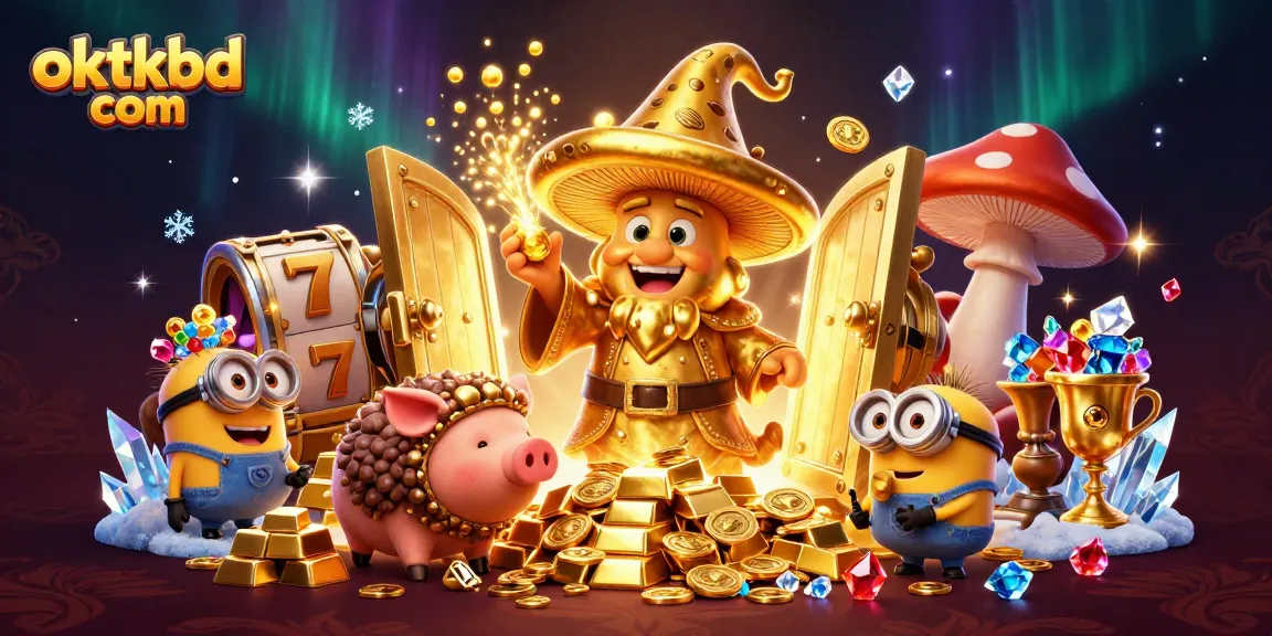 Experience the thrill of slots with oktkbd com's golden jackpot adventure featuring magical creatures.