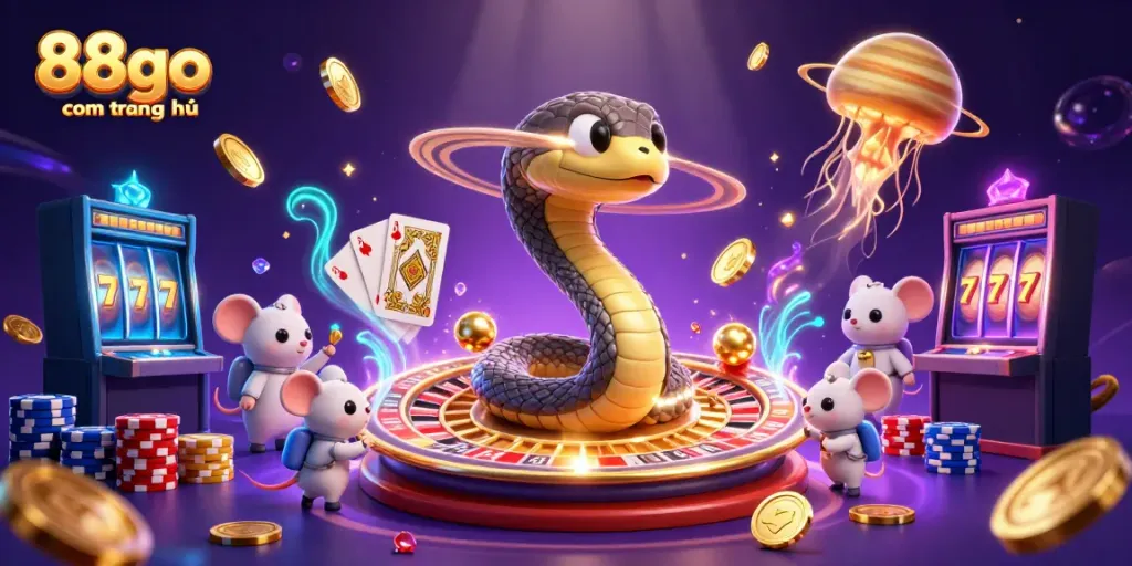 Experience thrilling bets with 88go com trang chủ as tiny astronaut mice place wagers in a cosmic casino.