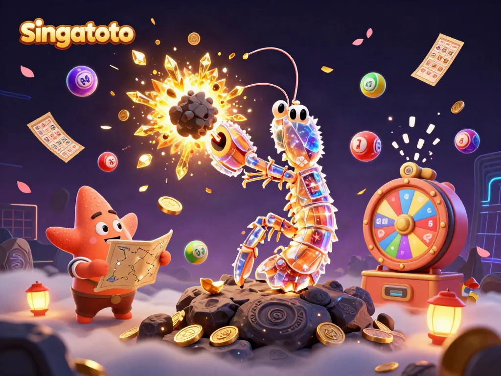 Singatoto platform showcases winning strategies with a galactic samurai themed lottery scene.
