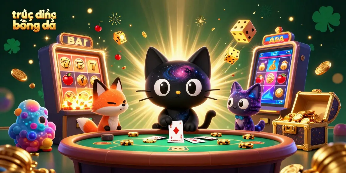 Experience trực tiếp bóng đá excitement with vibrant casino elements, golden chips, and rich visuals.