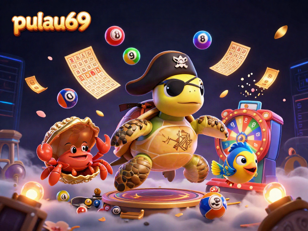 Experience pulau69 with a vibrant pirate-themed lottery adventure featuring dynamic symbols and playful characters.