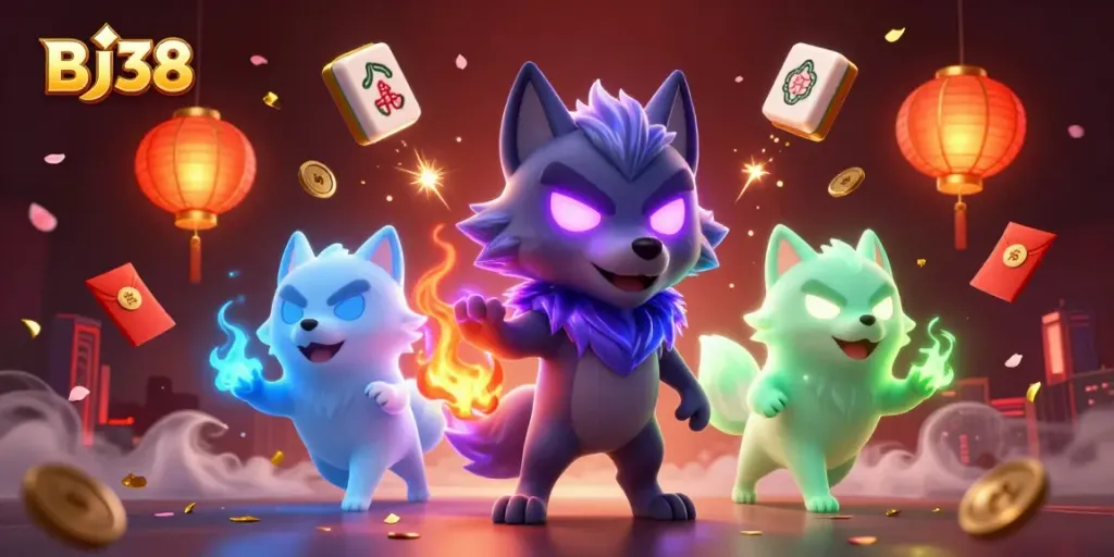 Experience thrilling gameplay at BJ38 with vibrant casino elements and enchanting characters.