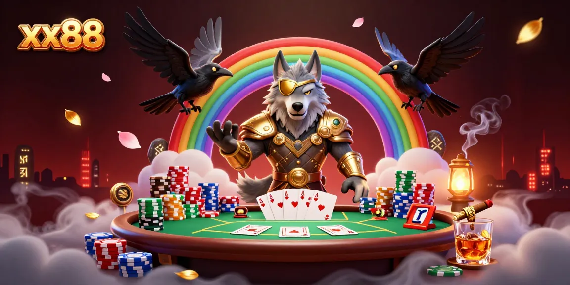 Experience thrilling action at xx88 with 3D characters and vibrant poker game elements.