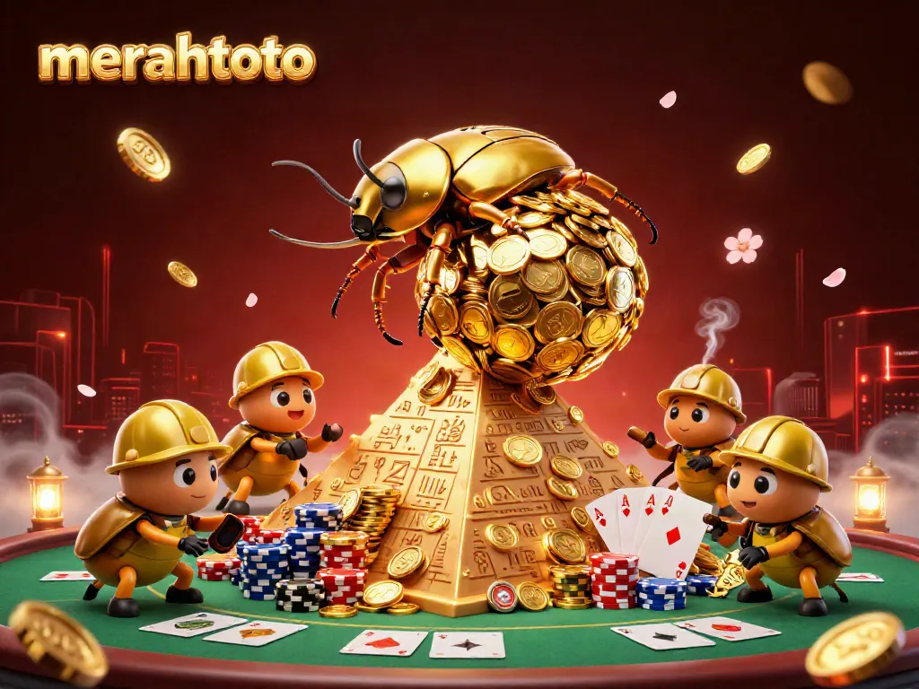 Permainan slot menarik di Merahtoto dengan koin emas dan karakter lucu dan dinamis.