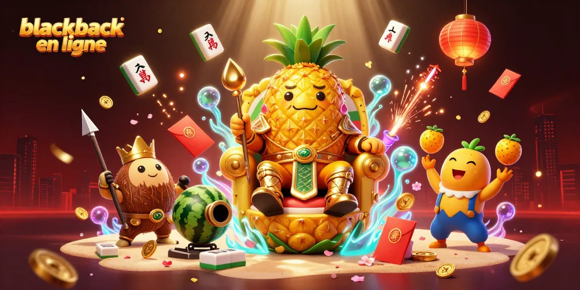 Participez au blackjack en ligne dans un environnement de casino vibrant et coloré.