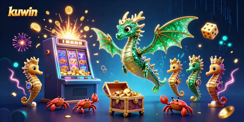 Experience the excitement of kuwin with vibrant 3D casino elements and whimsical treasures!
