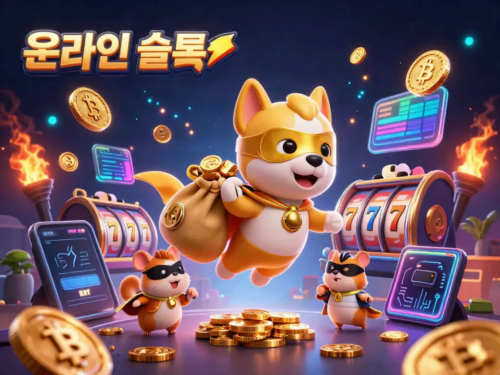 Engage with the vibrant world of 온라인슬롯 featuring a superhero dog and dynamic casino elements.