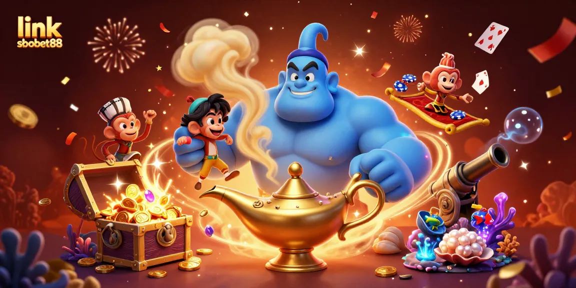 Engage with link sbobet88 for thrilling online betting excitement featuring a vibrant 3D casino scene.