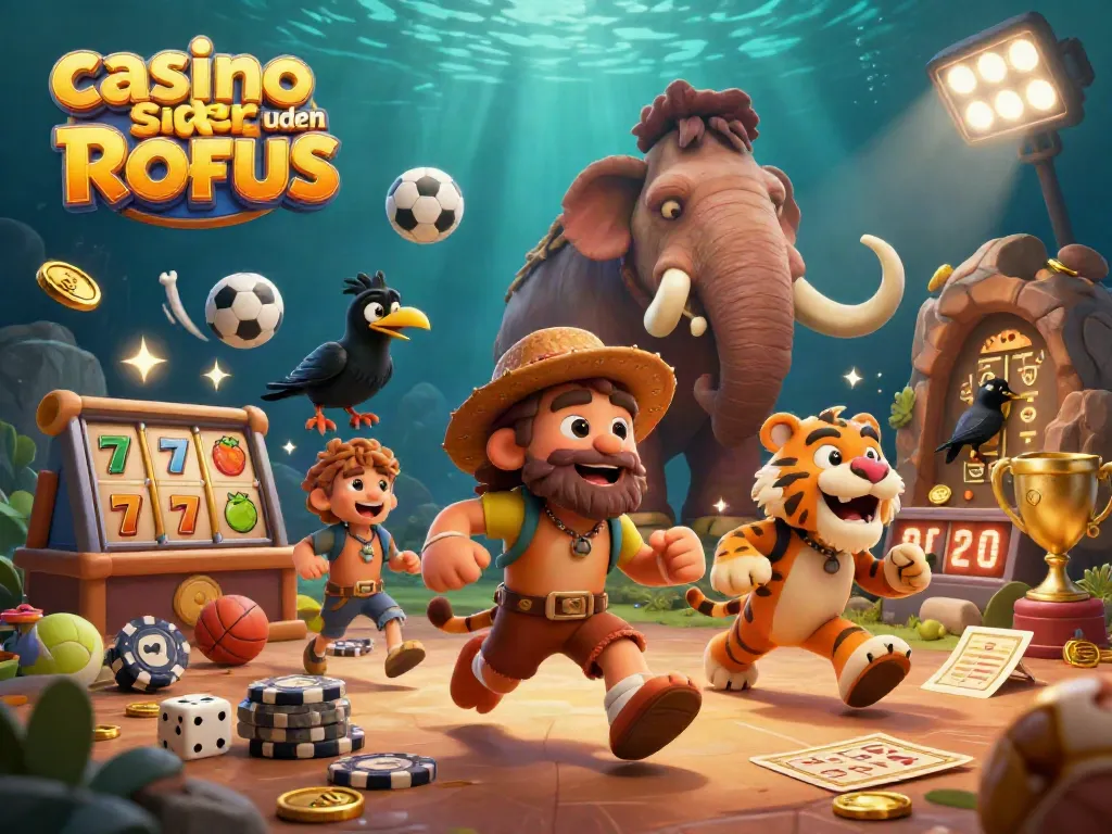 Experience fun at casino sider uden ROFUS with a thrilling illustration of a prehistoric casino scene.