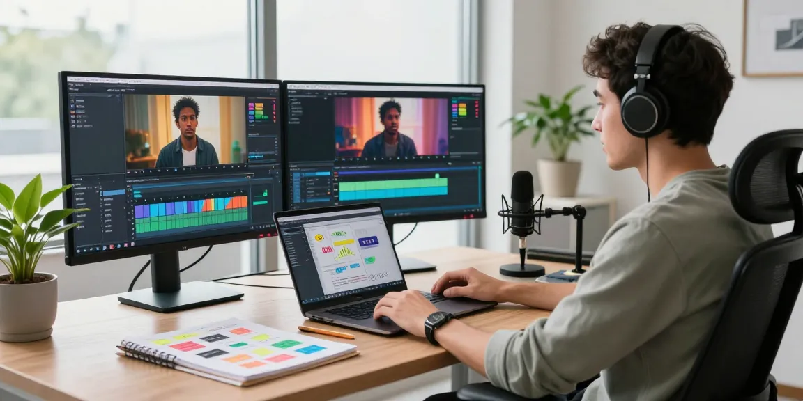Content creator using seedance 2.0 to generate cinematic videos in a modern workspace