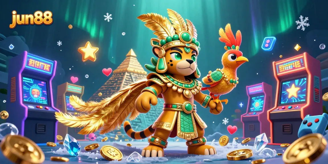 Experience thrilling gaming adventures at jun88 with colorful 3D arcade characters and dynamic casino elements.
