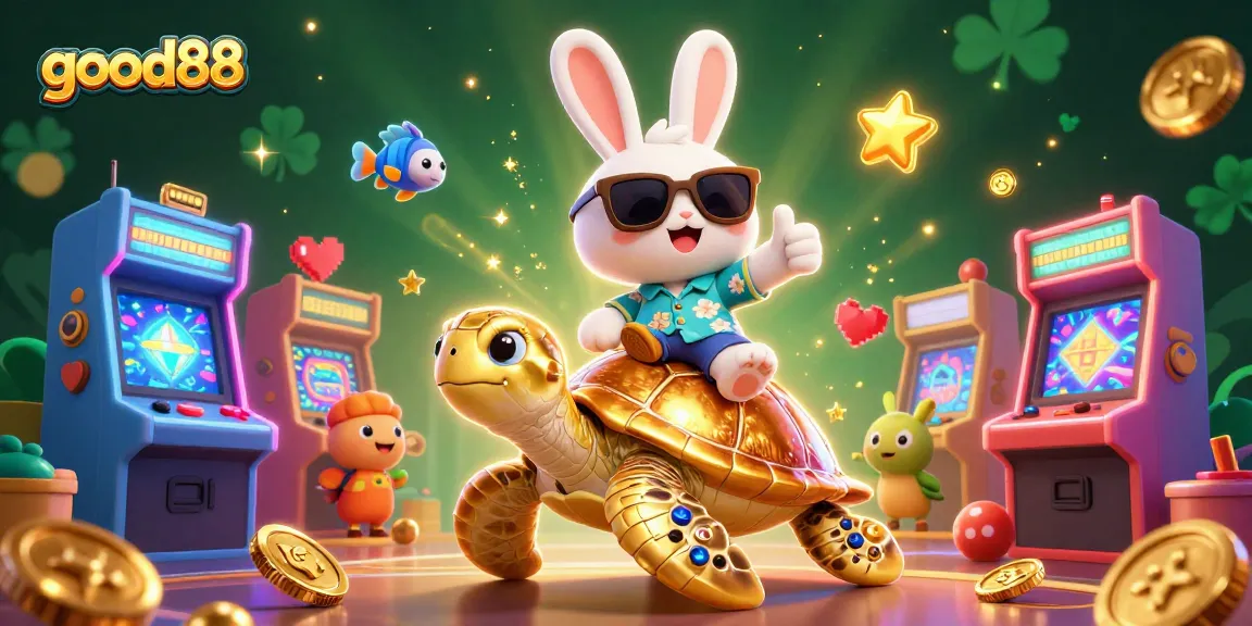 Experience the excitement of good88 online casino with our vibrant, colorful gaming adventure illustration.