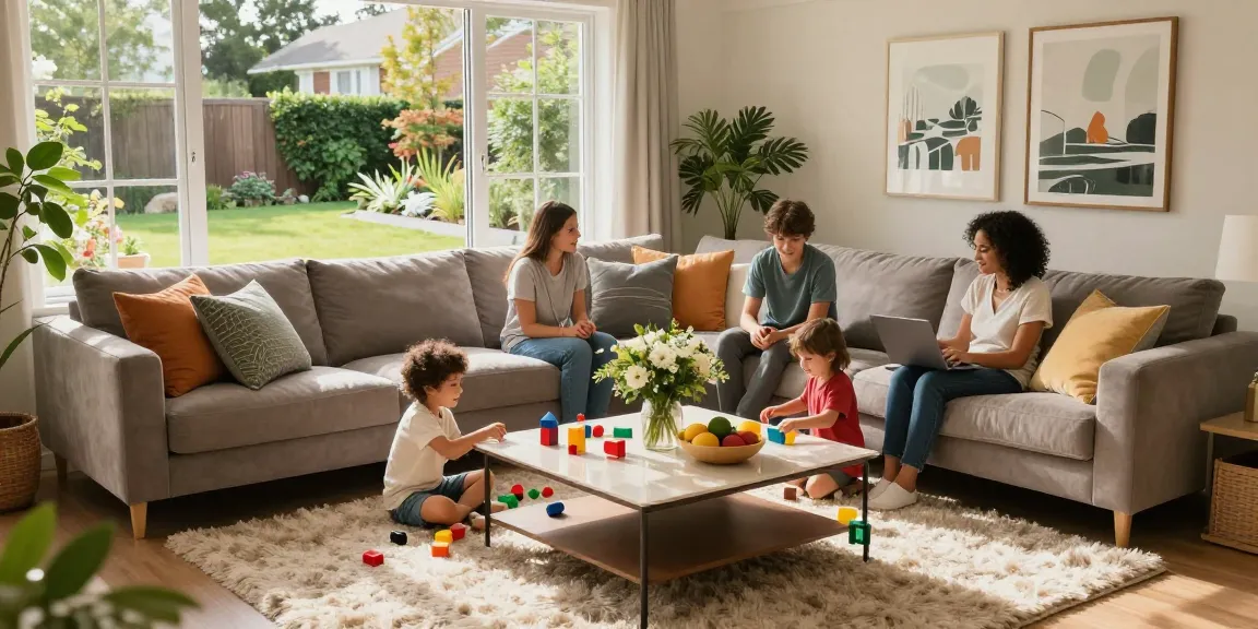 Cozy living room scene from https://themeroomideas.com with family bonding and stylish decor