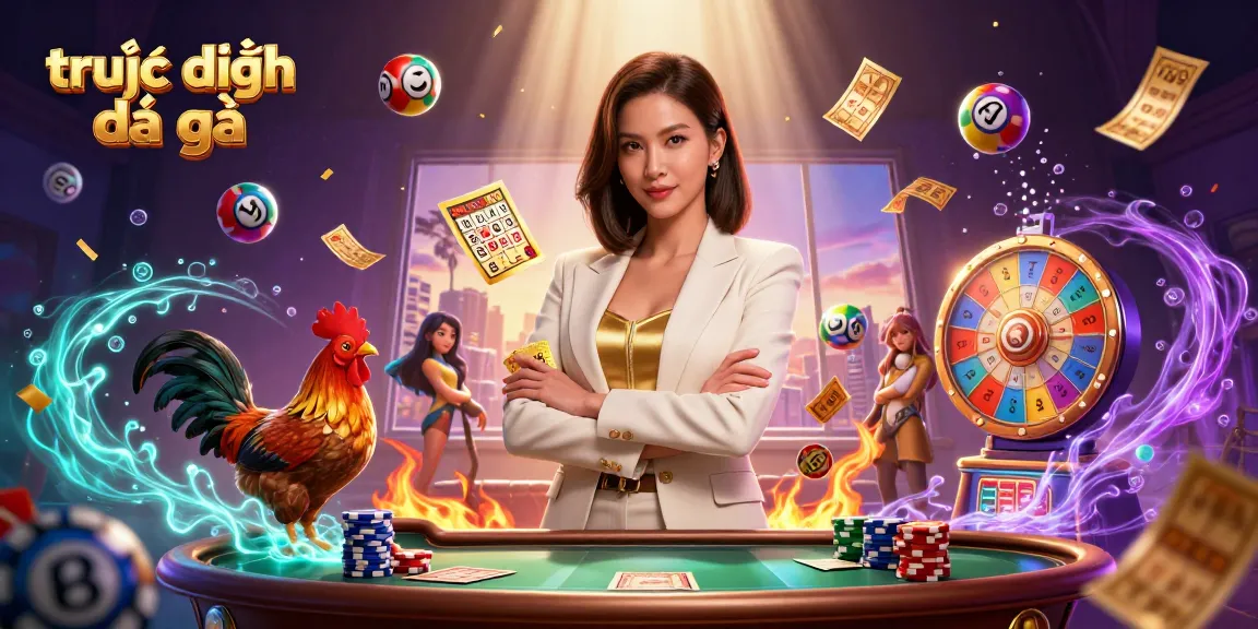 Experience trực tiếp đá gà with a powerful Asian woman and dynamic gambling elements in an exciting arena