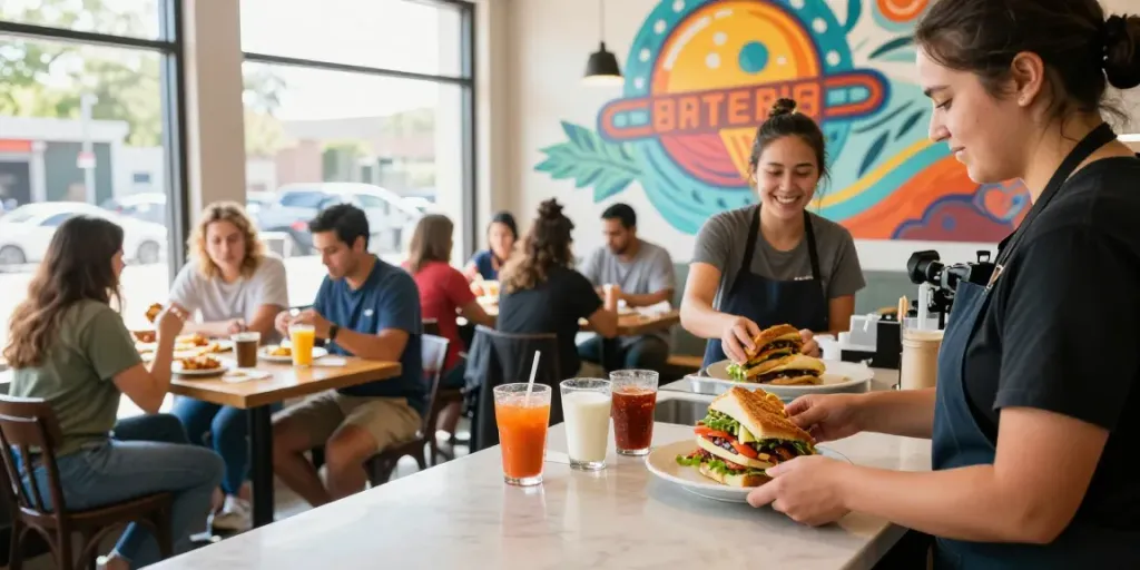 Best breakfast Austin scene with NYC-inspired sandwiches and happy guests.