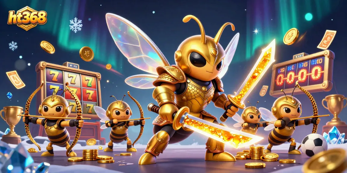 Play and win big at ht368 with a dynamic scene of 3D characters and casino elements.