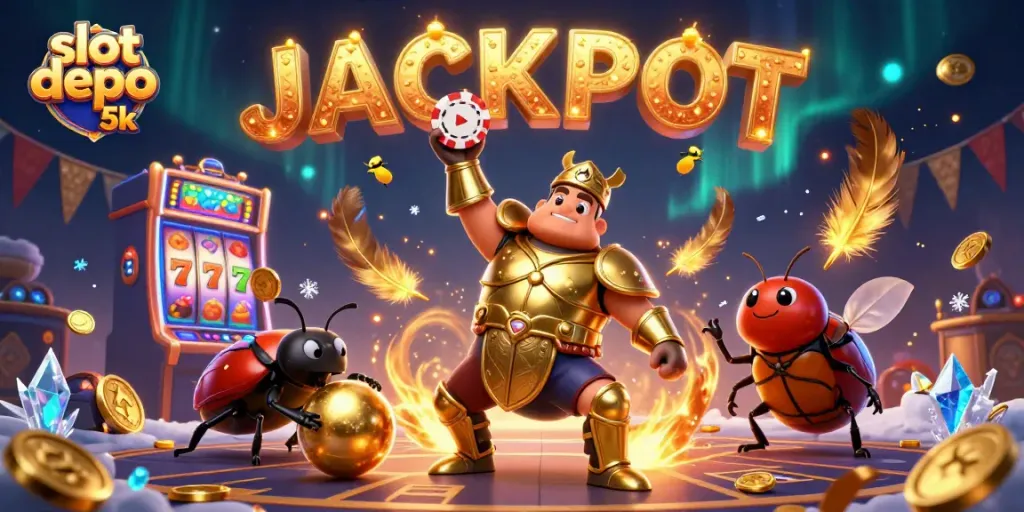 Spin to win on slot depo 5k with the energetic victory of a beetle champion!
