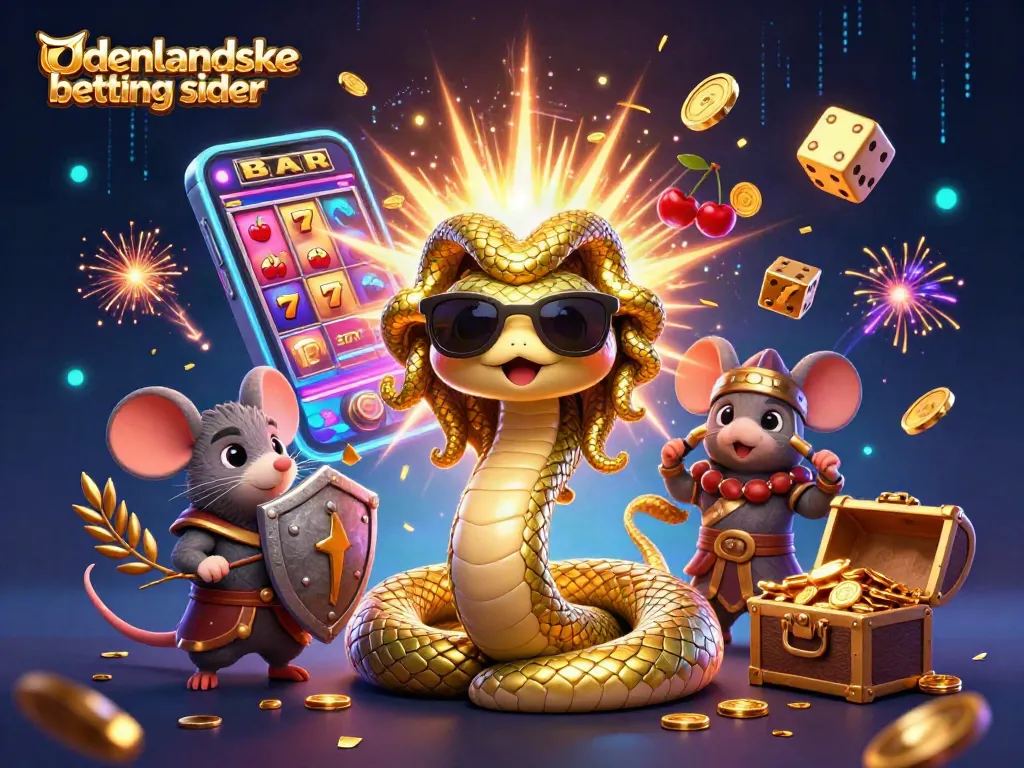 Experience winning moments with udenlandske betting sider in a vibrant casino-themed illustration.