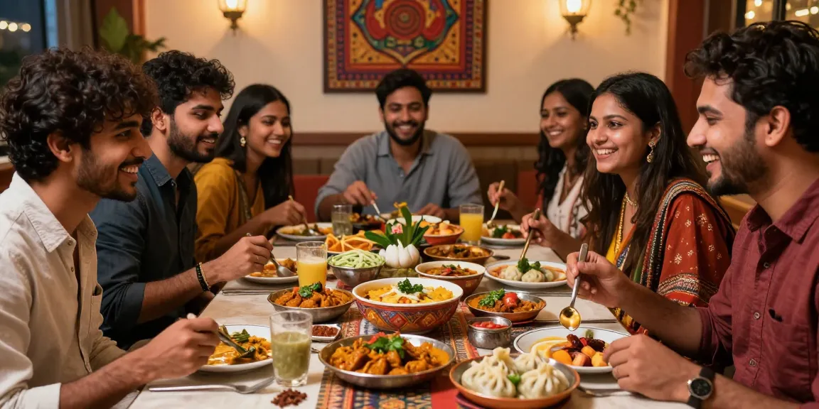 rokok88 dining experience with vibrant Indian curry and Nepali momo shared among friends