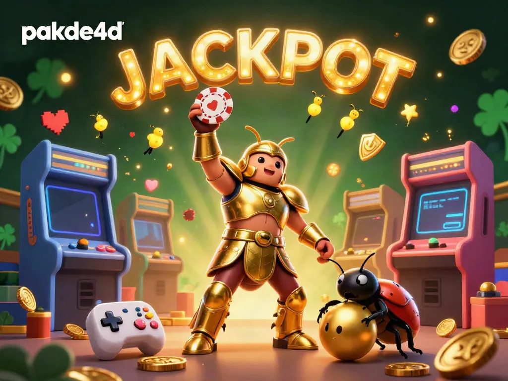 Experience pakde4d's thrilling jackpot winnings with vibrant characters and casino elements in a dynamic scene.