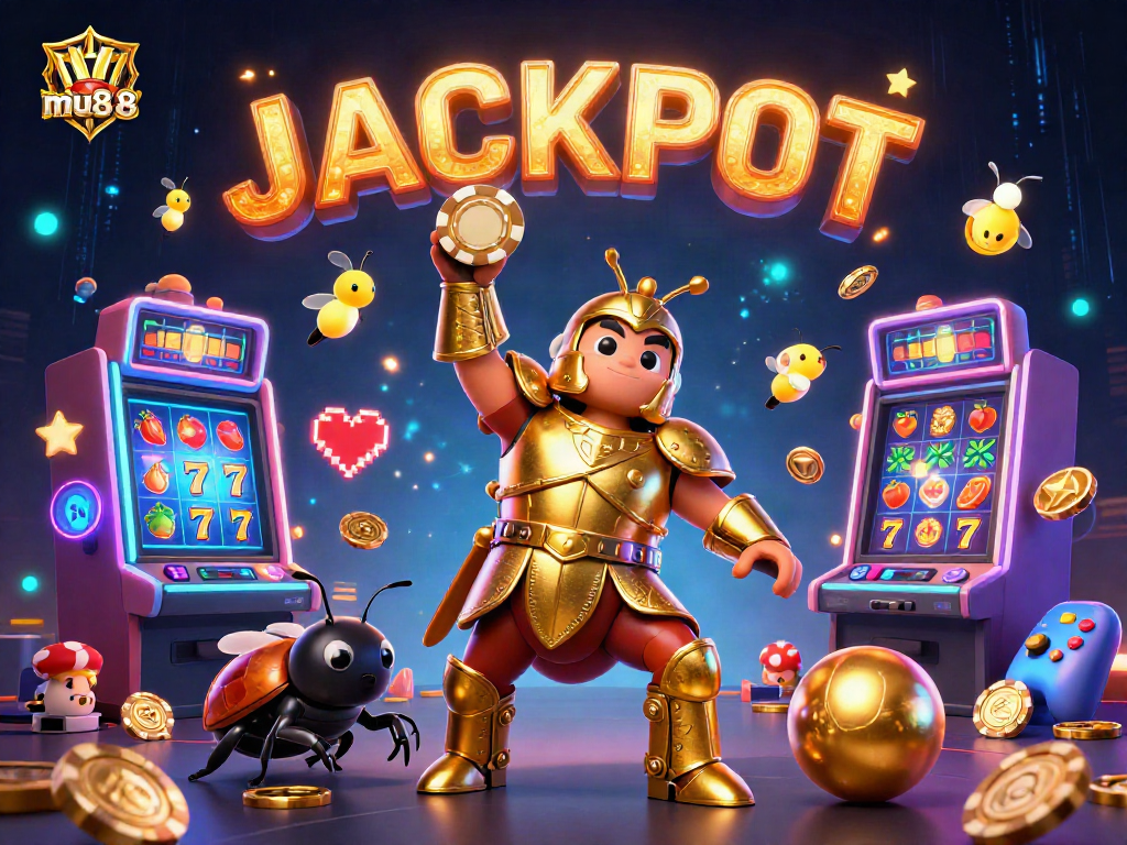 Experience mu88 casino excitement with herculean beetles and jackpot moments in a captivating scene.